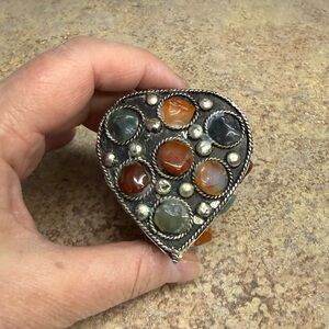 Vintage Moroccan Moorish handmade Sajai jewelry box